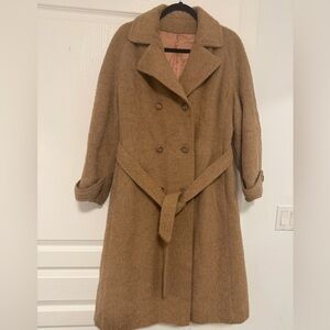Vintage wool Double-Breasted Tan Coat